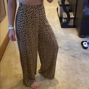 Wide Leg Leopard Pants